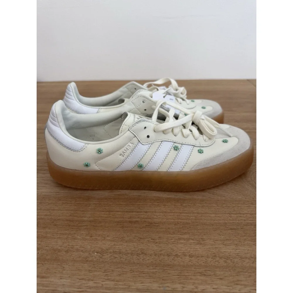 Adidas Originals Sambae W JS3953 Womens 9.5 Off White Floral Gum Samba NWT